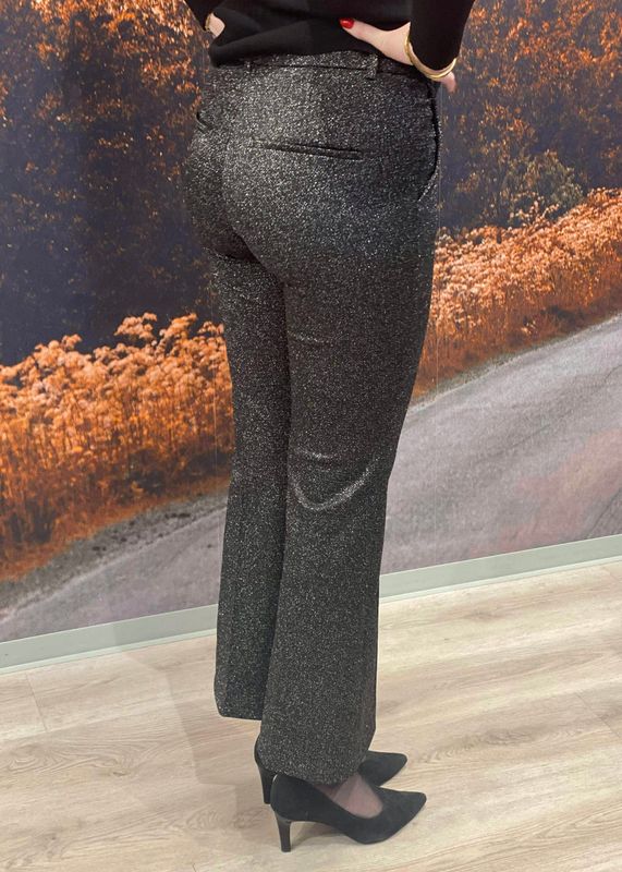 CAMBIO - Francoise Cropped Dressbukse Black Silver Micro Diamonds 6403 0387-00