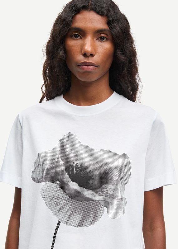 SAMSØE SAMSØE - W Sacamino SS T-skjorte 15276 White Poppy