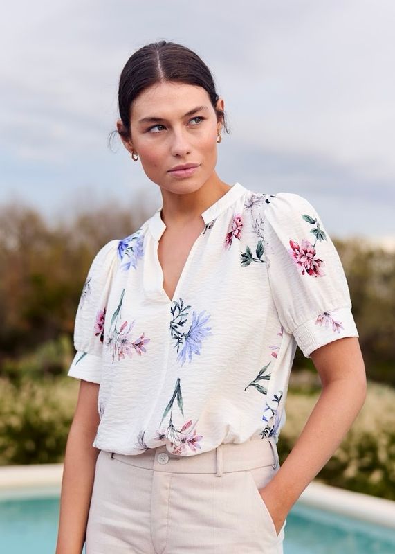 RICCOVERO - W Tammy Bluse Cream Multi Color 153