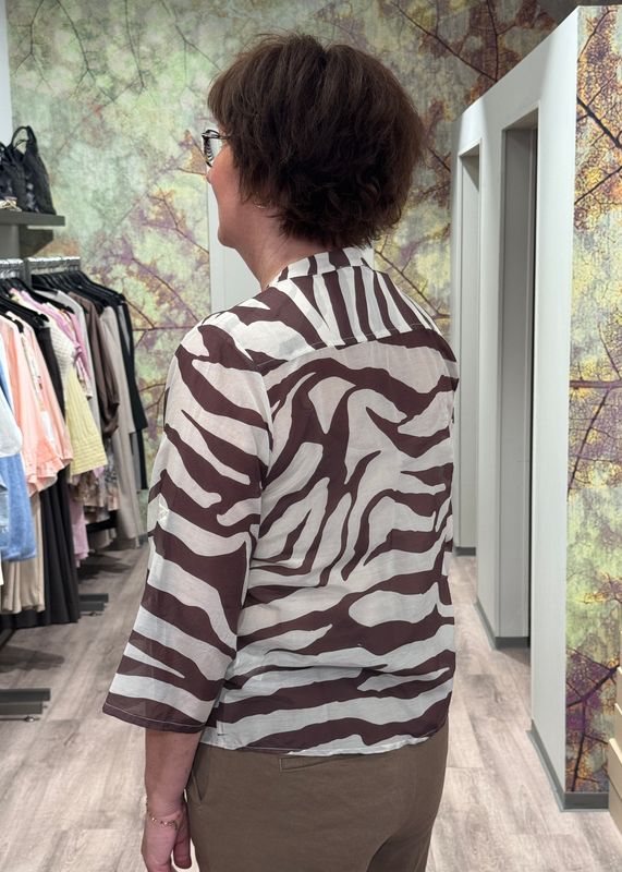 RICCOVERO - W Safari Skjorte Brown Zebra 177