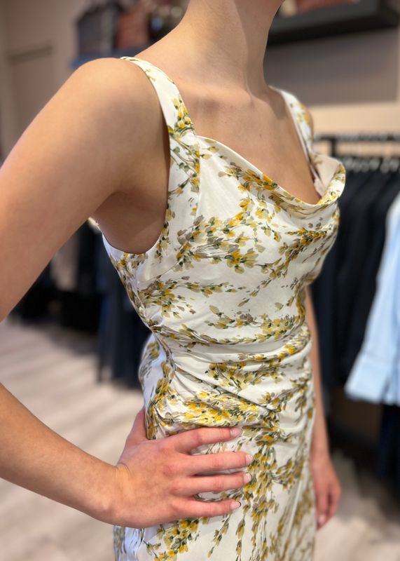 CAMILLA PIHL - Anna Kjole Yellow Mimosa Print