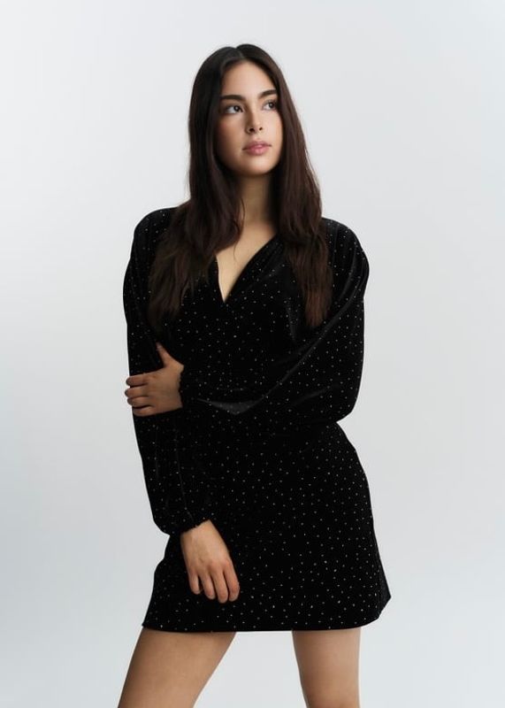 ELLA&IL - Philo Stud Velurkjole Black