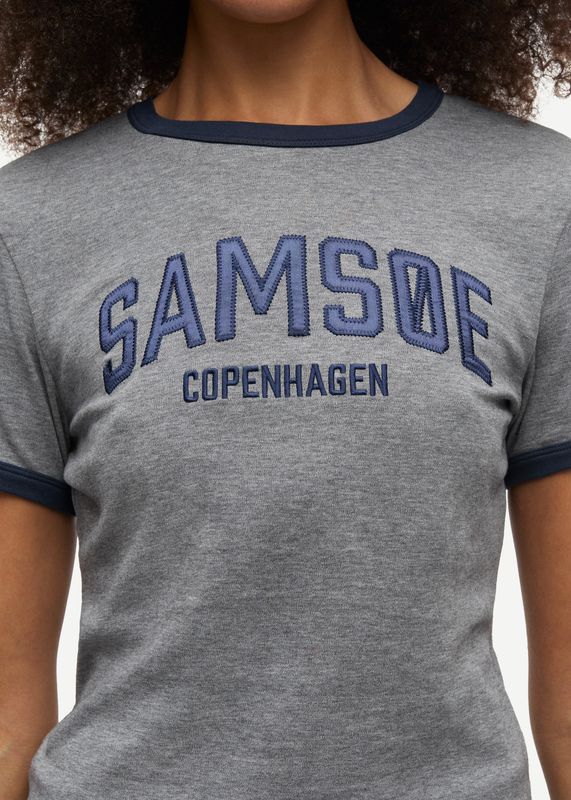 SAMSØE SAMSØE - W Sabond SS T-skjorte 15318 Mid Grey Mel.