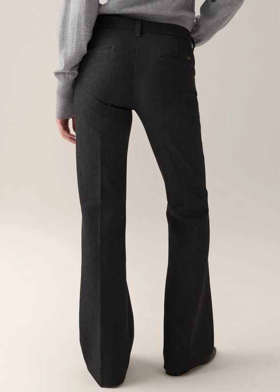 LOIS - Silvia Suple Dressbukse High Rise Flare 2565-5976 Roble Wool Tarmac 193
