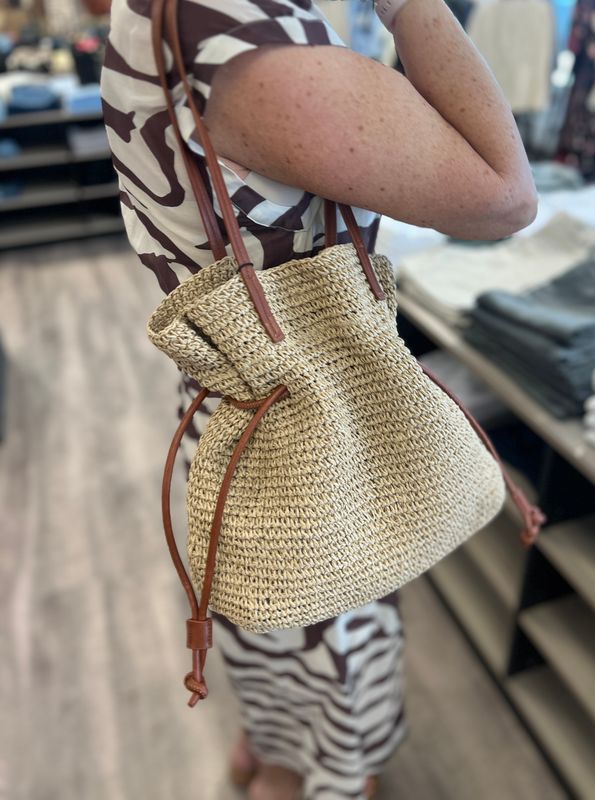 DAY ET - Medium Natural Straw Shoulder Bag Starfish Beige 3262475553