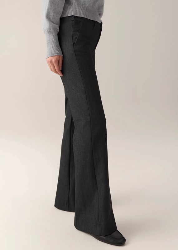 LOIS - Silvia Suple Dressbukse High Rise Flare 2565-5976 Roble Wool Tarmac 193